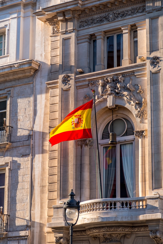 spanish flag on building