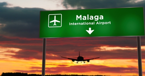 Malaga airport sign